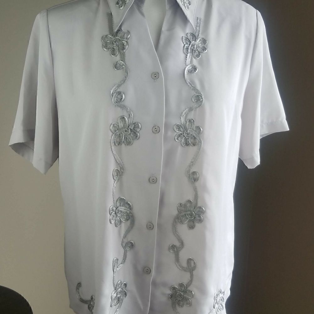 Yves St Clair blouse soft gray Sz 12